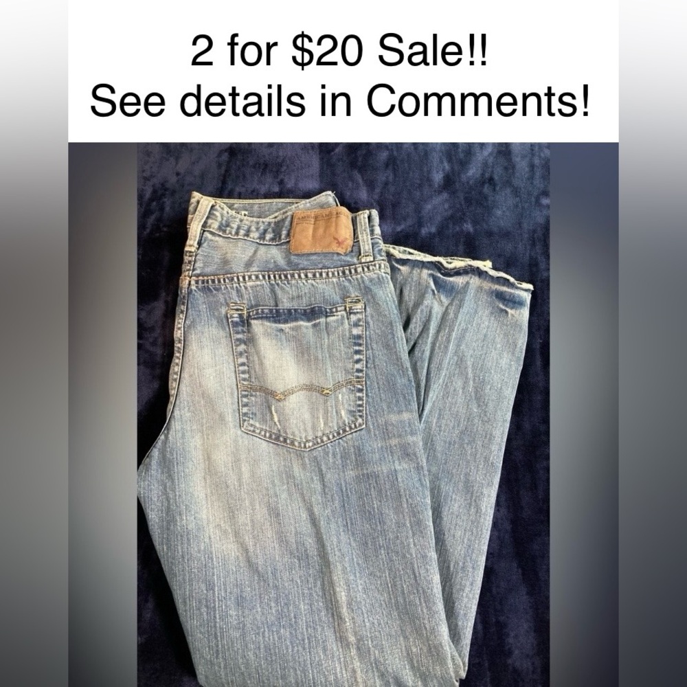 Vintage American Eagle Stonewashed Jeans, RN 54485, size 33x32